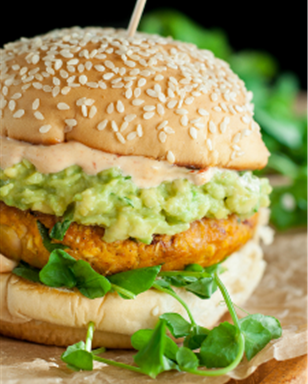 Pumpkin Chipotle Burgers w/ Potato Wedges