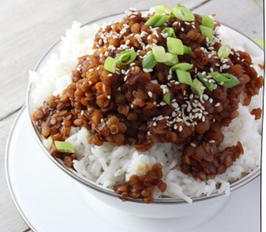 Lentil Bulgogi w/ Rice & Slaw