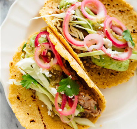 Pinto Bean Tacos & Lemon Broccoli Chickpea Pita Sandwiches