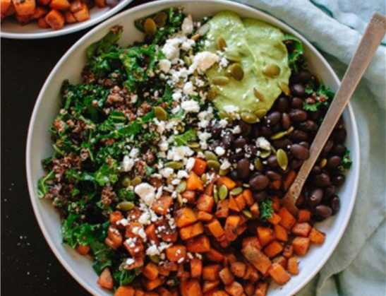 Southwestern Kale Salad & Thai Peanut Butter Tofu Noodle Bowls