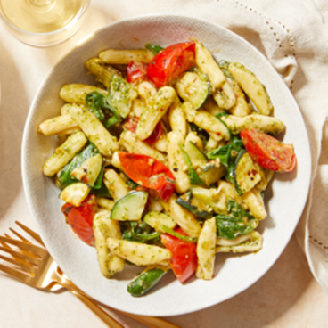 Sheet Pan Veggie Tacos & Pesto Pasta w/ Zucchini, Spinach and Tomatoes