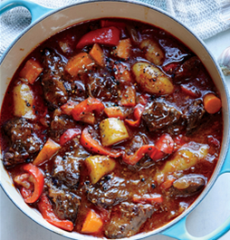 Hungarian Beef Stew w/ Ciabatta Rolls & Pesto Crusted Pork Chops w/ Collard Greens